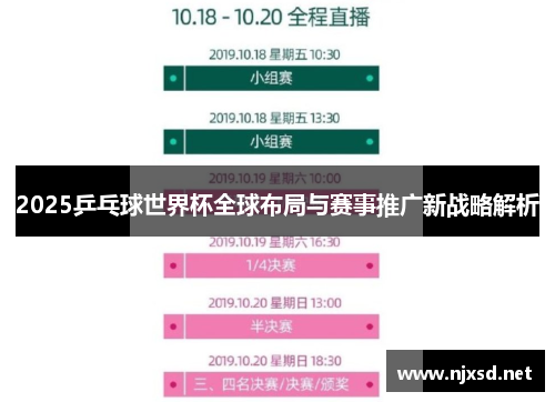2025乒乓球世界杯全球布局与赛事推广新战略解析